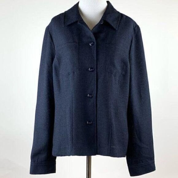 Emma James blazer size 12 navy blue with pockets 90s vintage - Picture 2 of 10